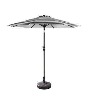 9 Ft Outdoor Patio Market Umbrella with Bronze Round Base