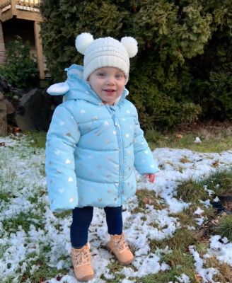 Baby Girls Soft Fleece Lined Puffer Jacket Winter Coat