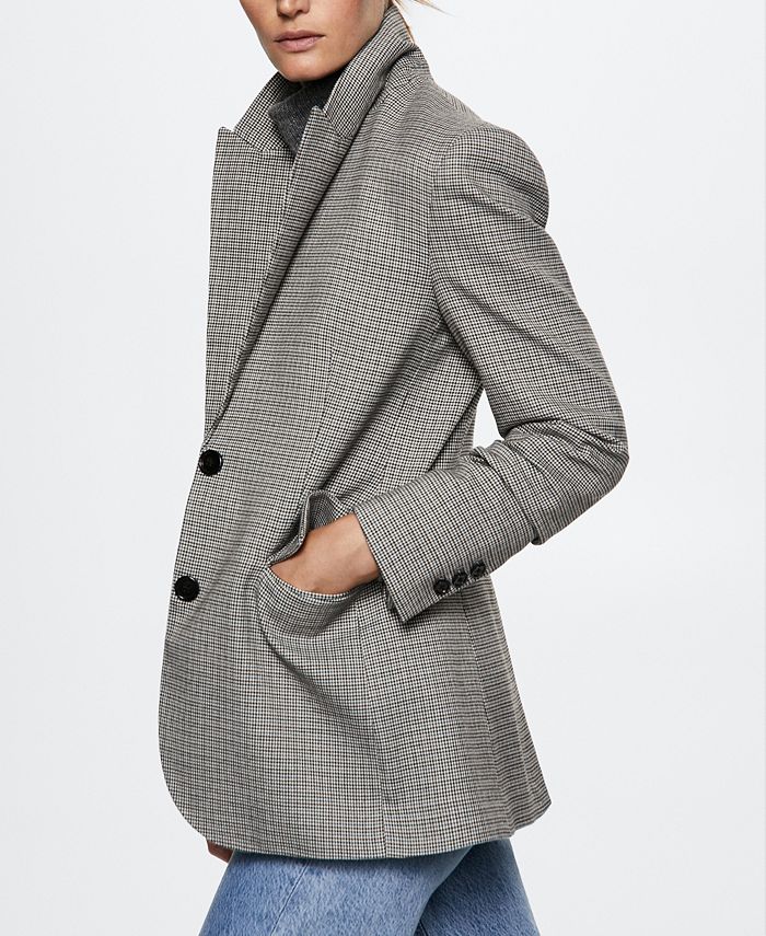 MANGO Women's Houndstooth Blazer Macy's