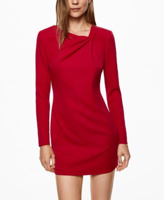 mango ruched detail dress