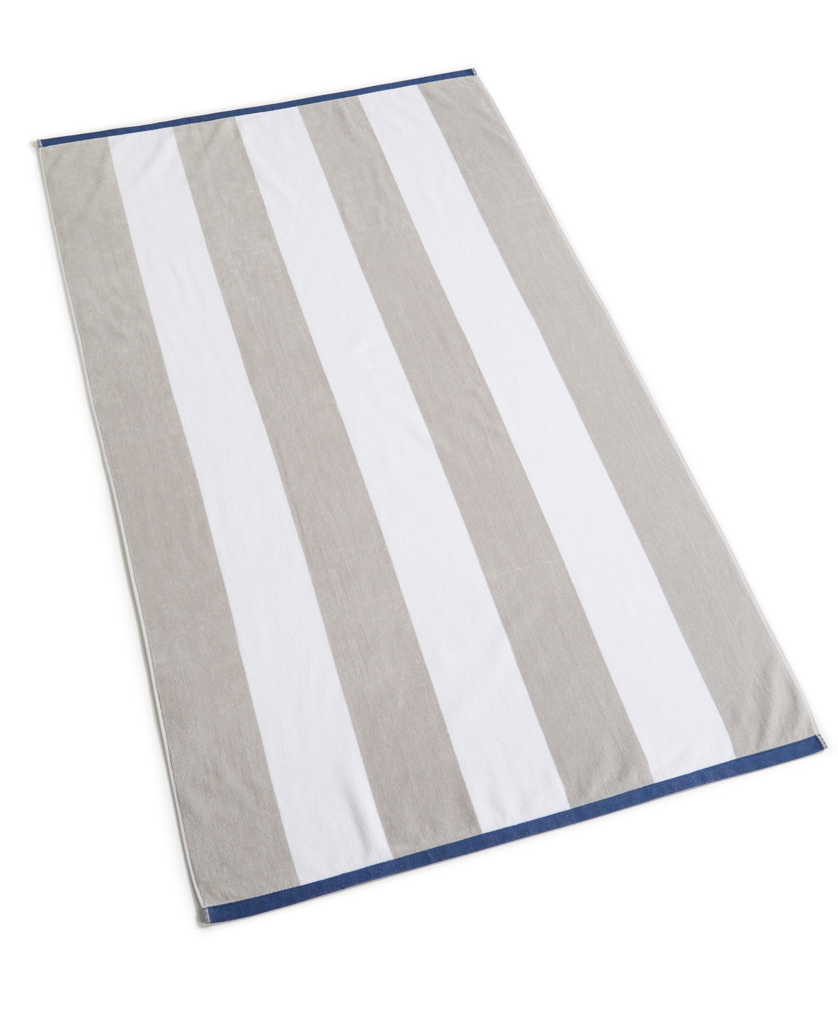Charter Club Resort Cabana Stripe Beach Towel, Created For Macy's Bedding In Grey Combo