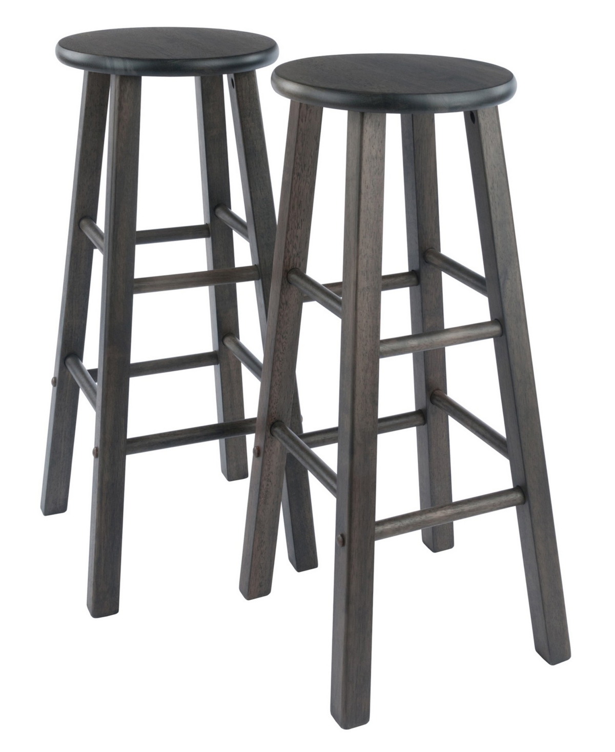 Winsome Element 29.98" 2-piece Wood Bar Stool Set In Oyster Gray
