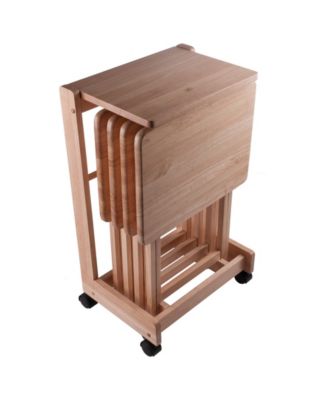 Brienda 5-Piece Wood Flip Top Snack Table Set