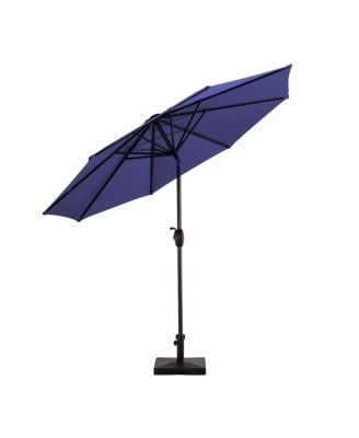 9 Ft Outdoor Patio Market Table Umbrella with Square Concrete Base