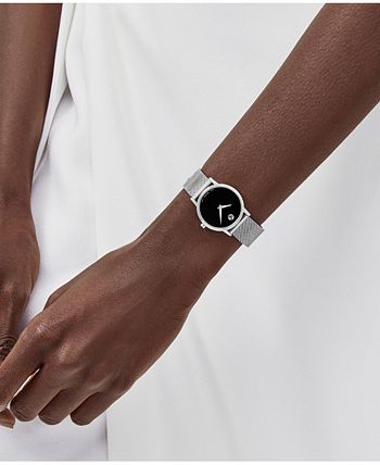 Movado - Women's Swiss Museum Classic Stainless Steel Mesh Bracelet Watch 28mm