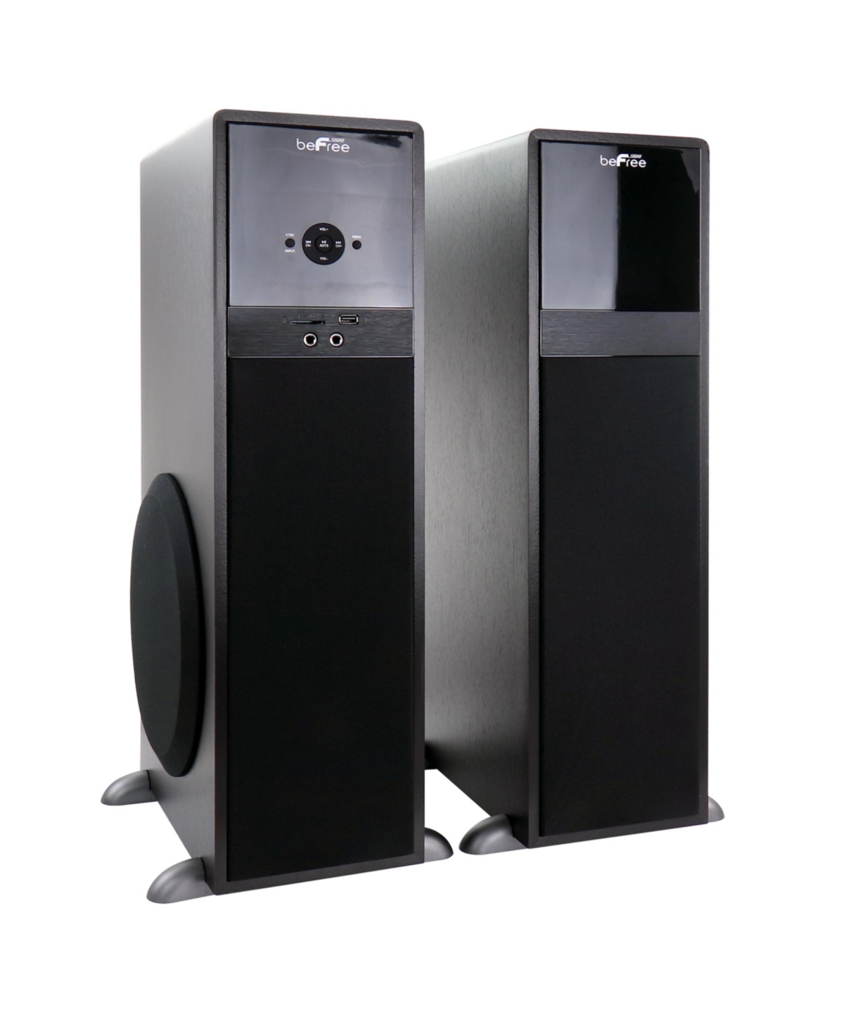 beFree Sound Bfs-750 2.1 Channel 80 Watt Bluetooth Tower Speakers with Remote and Microphone - Black