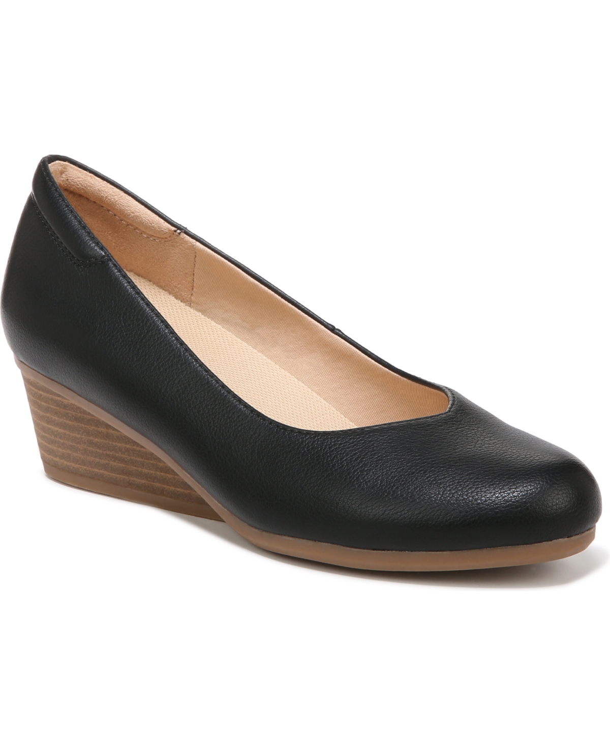 Shop Dr. Scholl's Women's Be Ready Wedge Pumps In Black Faux Leather