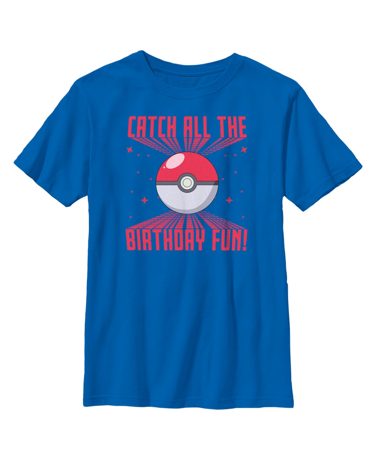 Nintendo Boy's Pokemon Catch All The Birthday Fun Child T-shirt In Royal Blue