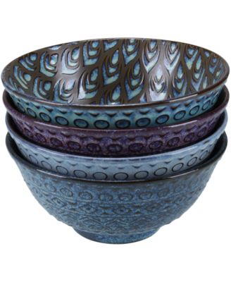 Set of Four Ooh La La Terrin Assorted Bowls, 24 oz