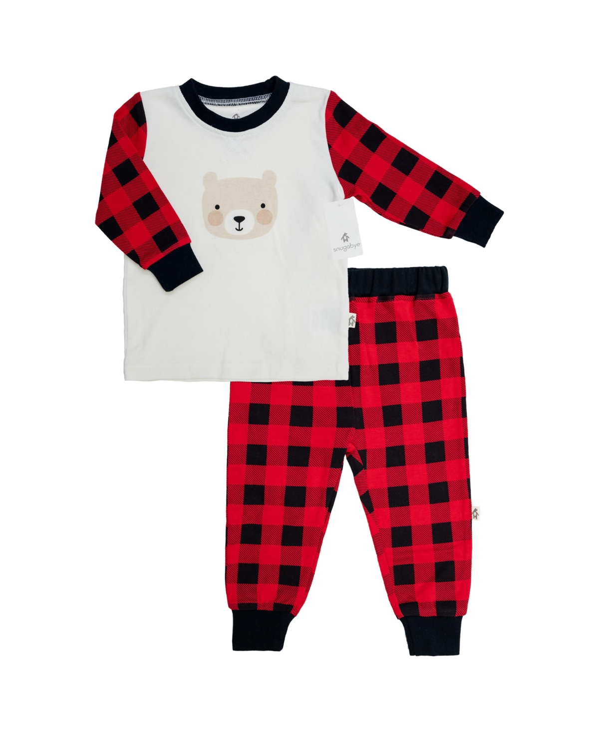 Snugabye Baby Boys Buffalo Plaid Pajama, 2 Piece Set In Red