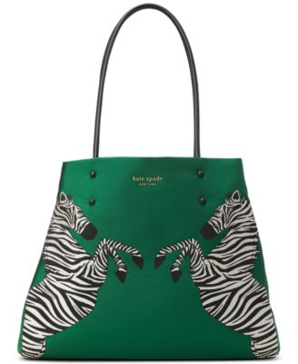 kate spade new york - Everything Dancing Zebras Embroidered Satin Large Tote