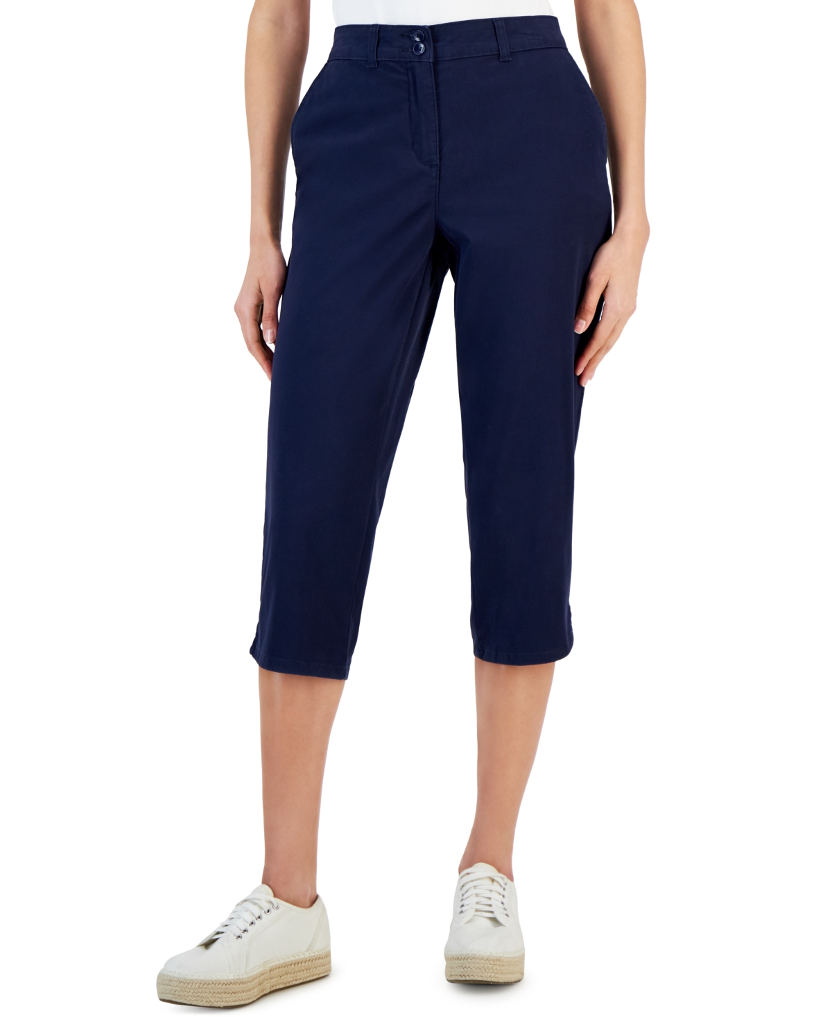 Shop Karen Scott Petite Comfort Waist High-rise Capri Pants, Created For Macy's In Intrepid Blue