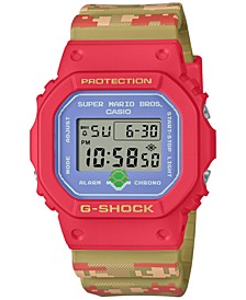 Men's Digital Super Mario Bros. Limited Edition Red & Tan Printed Resin Strap Watch 43mm
