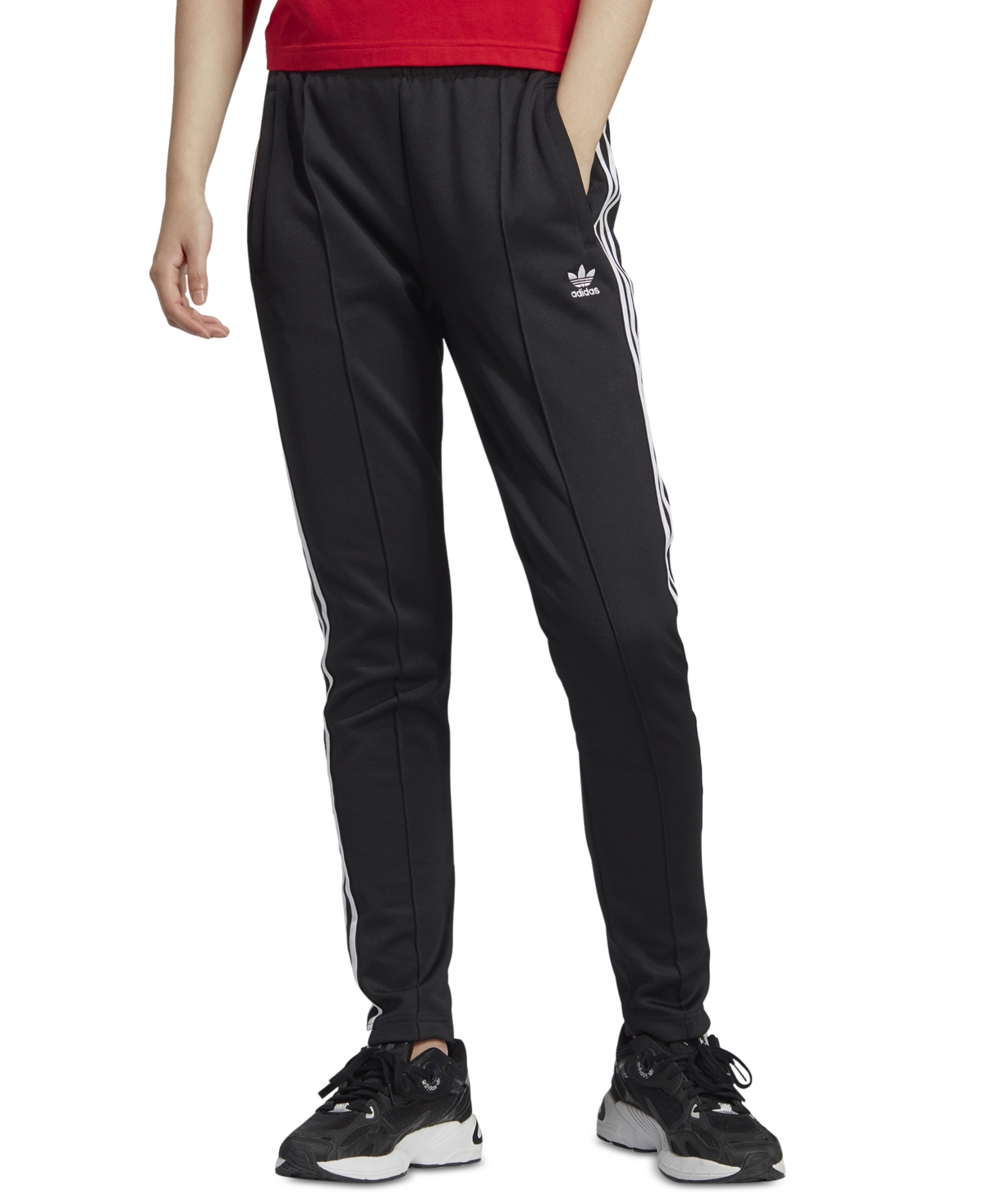 Shop Adidas Originals Originals Women's Three-stripe Pull-on Track Pants In Black