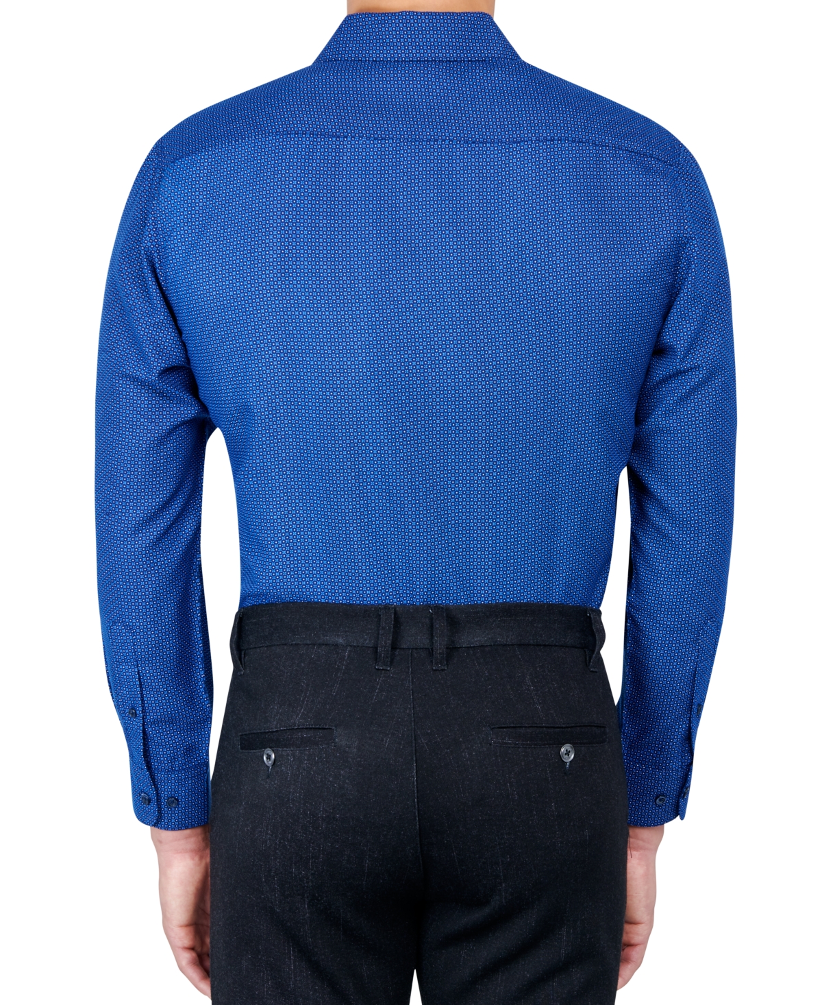 Men's Regular Fit Mini Neat Print Wrinkle Free Performance Dress Shirt