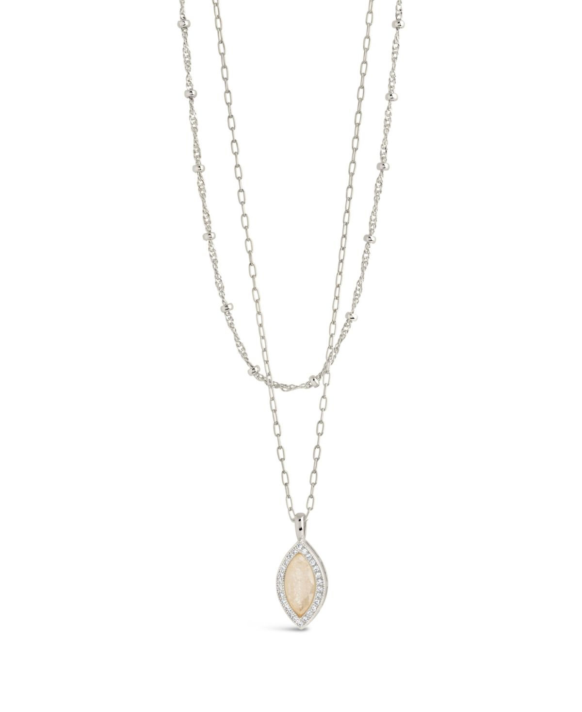 Sterling Forever Calla Layered Necklace In Silver