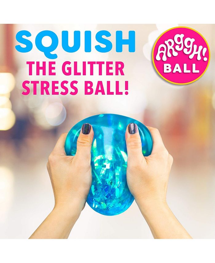 Power Your Fun Arggh Glitter Stress Ball for Adults and Kids Blue