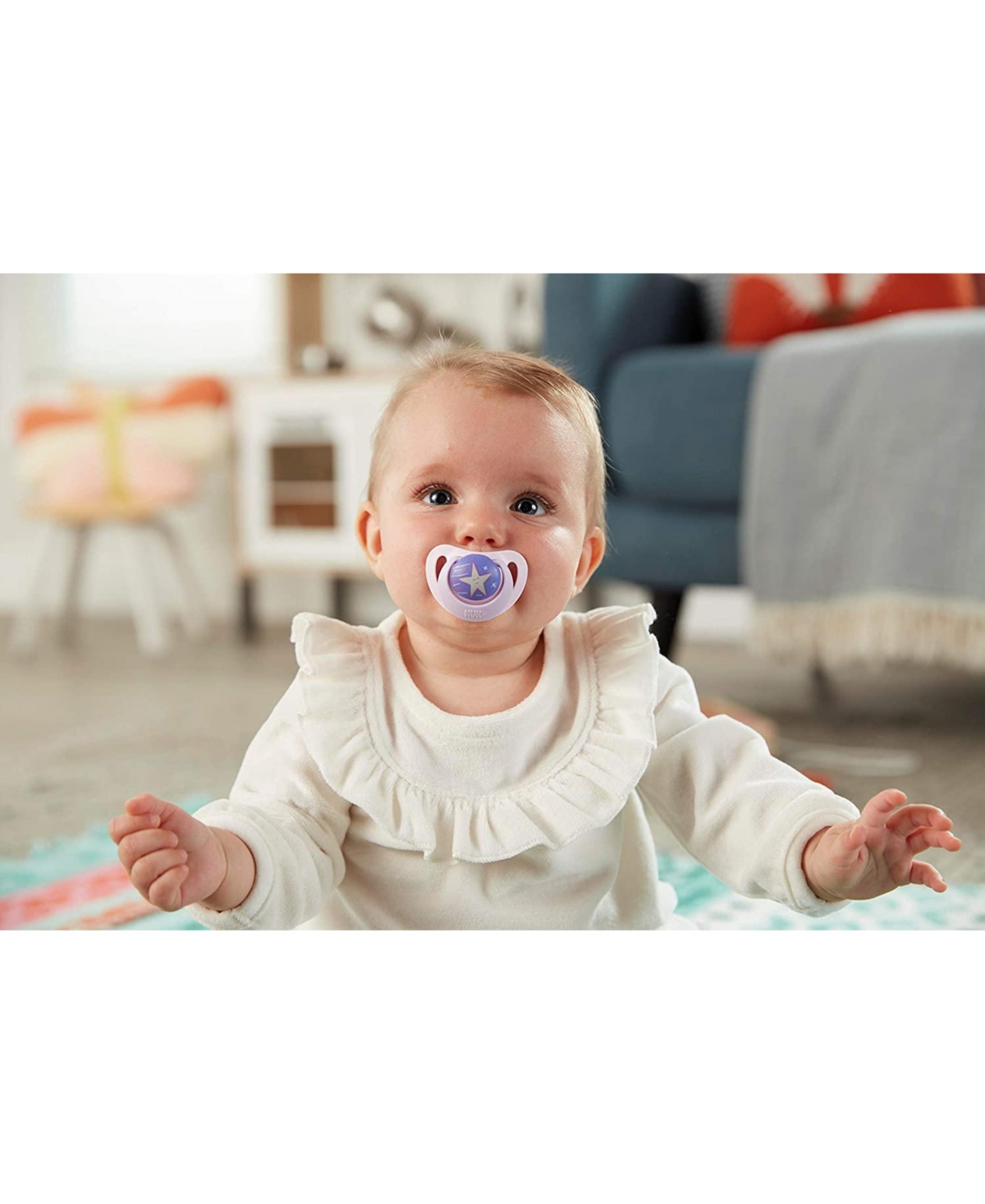 Nuk Baby Orthodontic Pacifiers, 0-6 Months, Space Pink, 2 Pack - Assorted Pre-Pack
