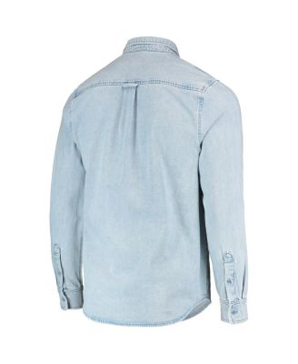Men's Blue LAFC Denim Button-Down Long Sleeve Shirt