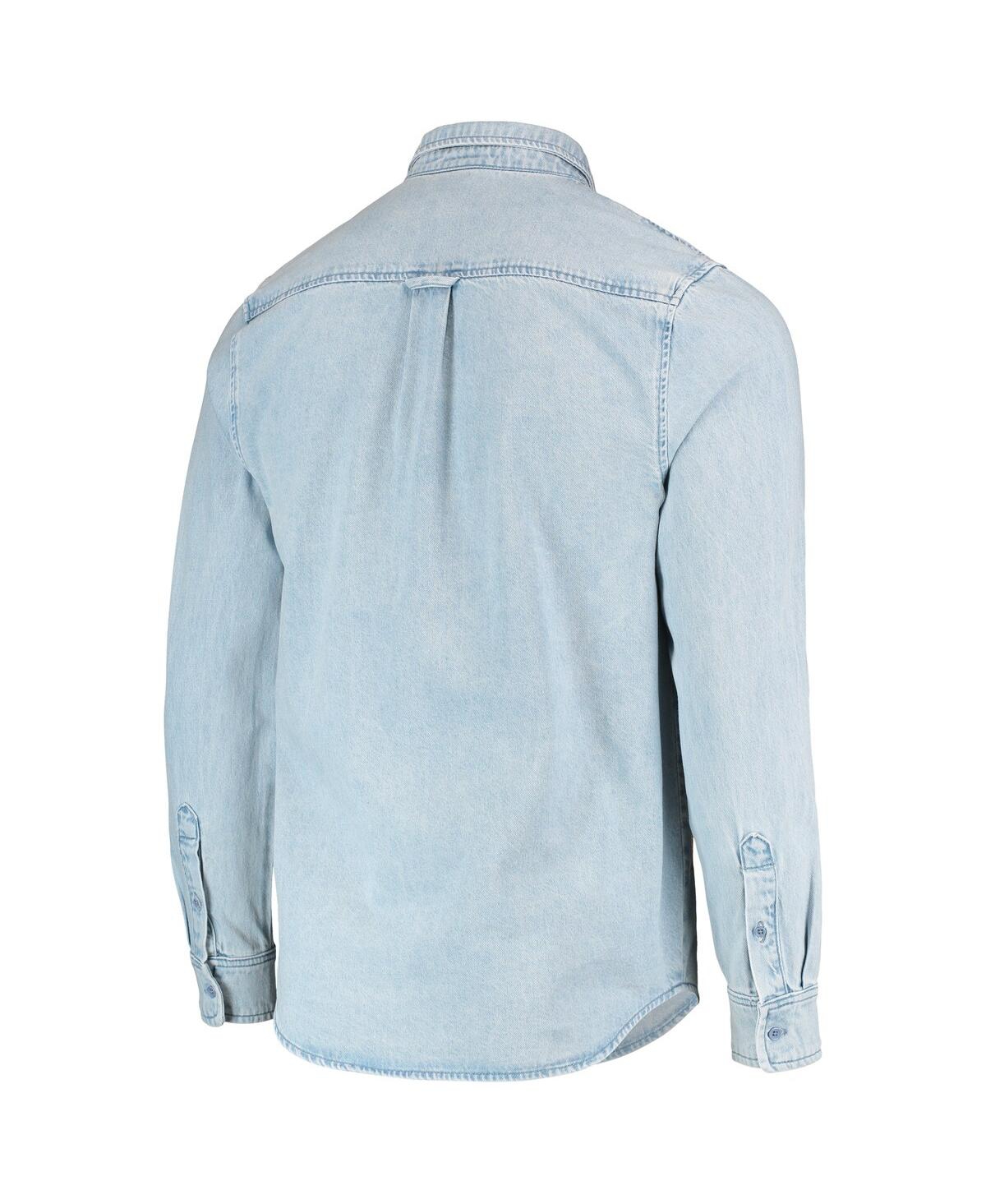 Shop The Wild Collective Men's  Blue Lafc Denim Button-down Long Sleeve Shirt