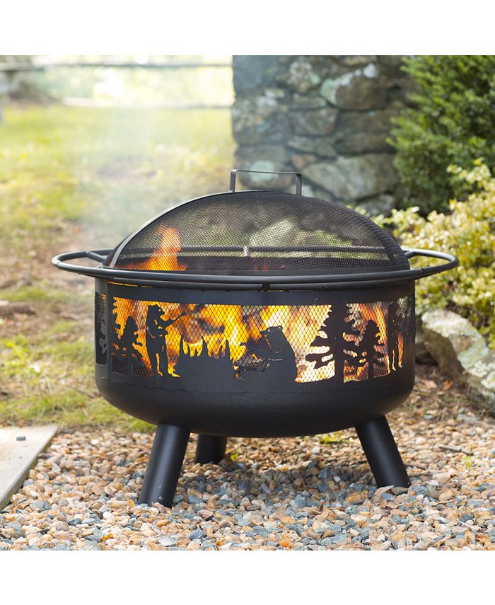 Evergreen Bear Camp Fire Pit With Domed Spark Guard 29 x 23 x 29
