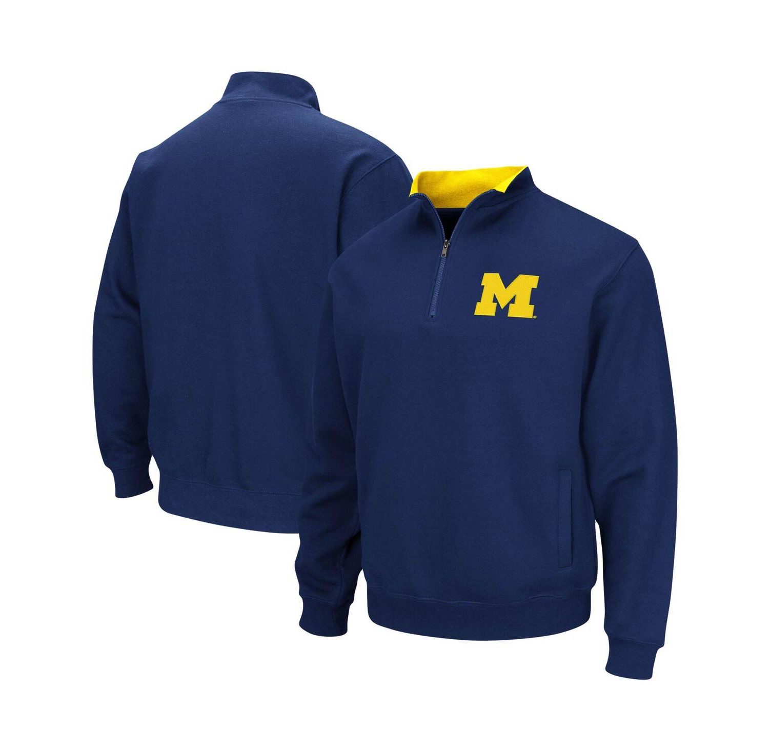 Men's Navy Michigan Wolverines Big and Tall Tortugas Quarter-Zip Jacket