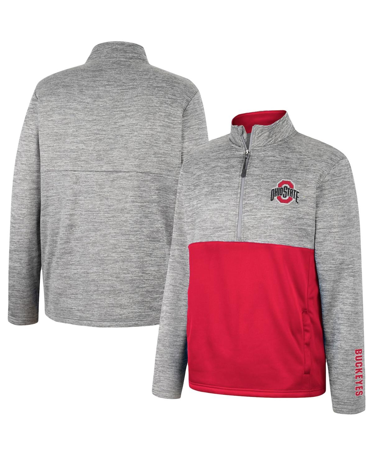 Men's Colosseum Gray Ohio State Buckeyes John Half-Zip Jacket - Gray