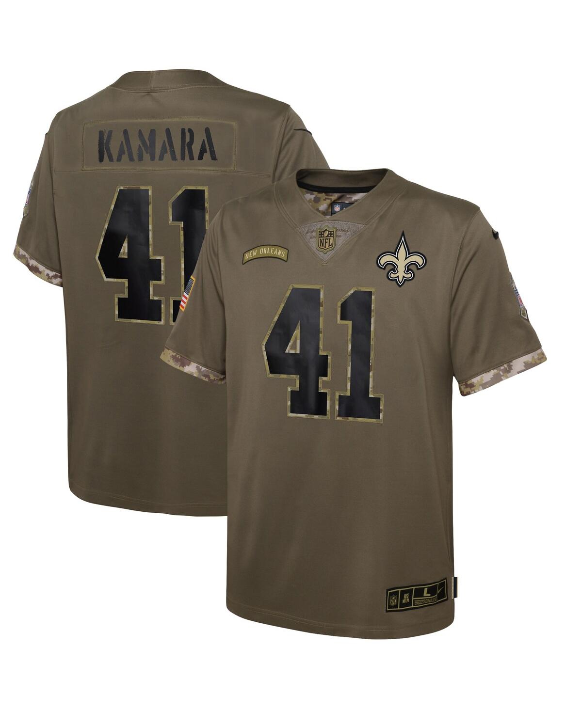 Youth Boys Nike Alvin Kamara Olive New Orleans Saints 2022 Salute To Service Player Limited Jersey