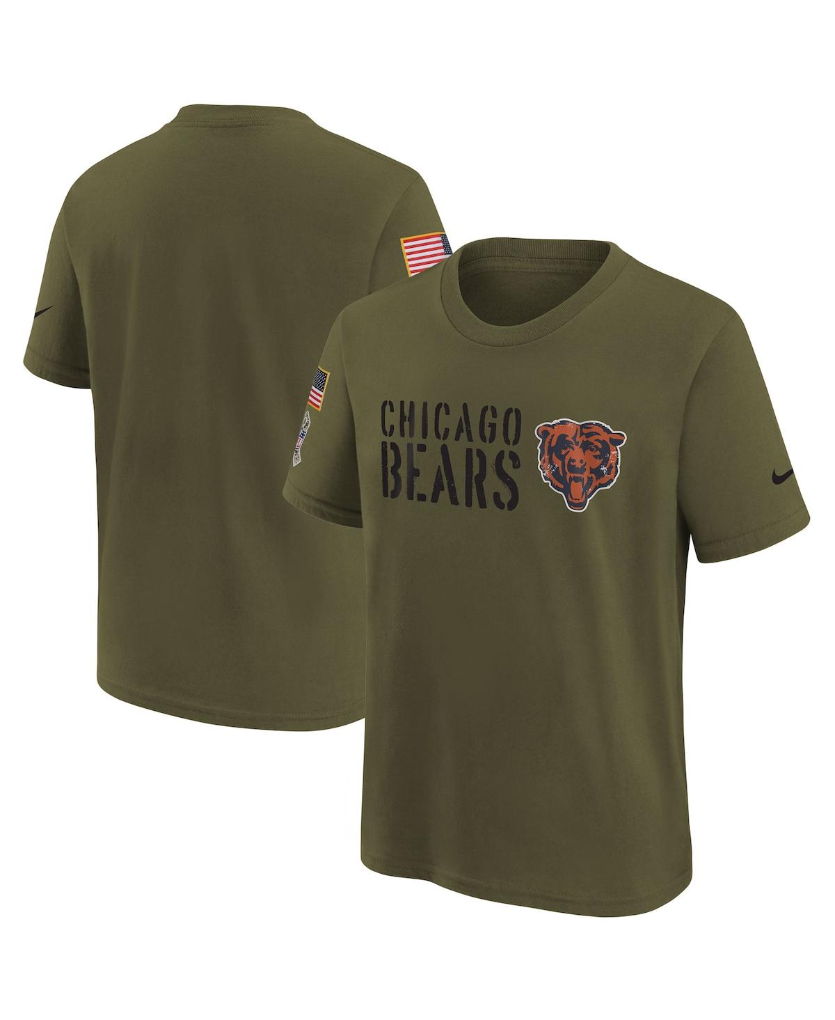 Youth Boys Nike Olive Chicago Bears 2022 Salute To Service Legend T-shirt