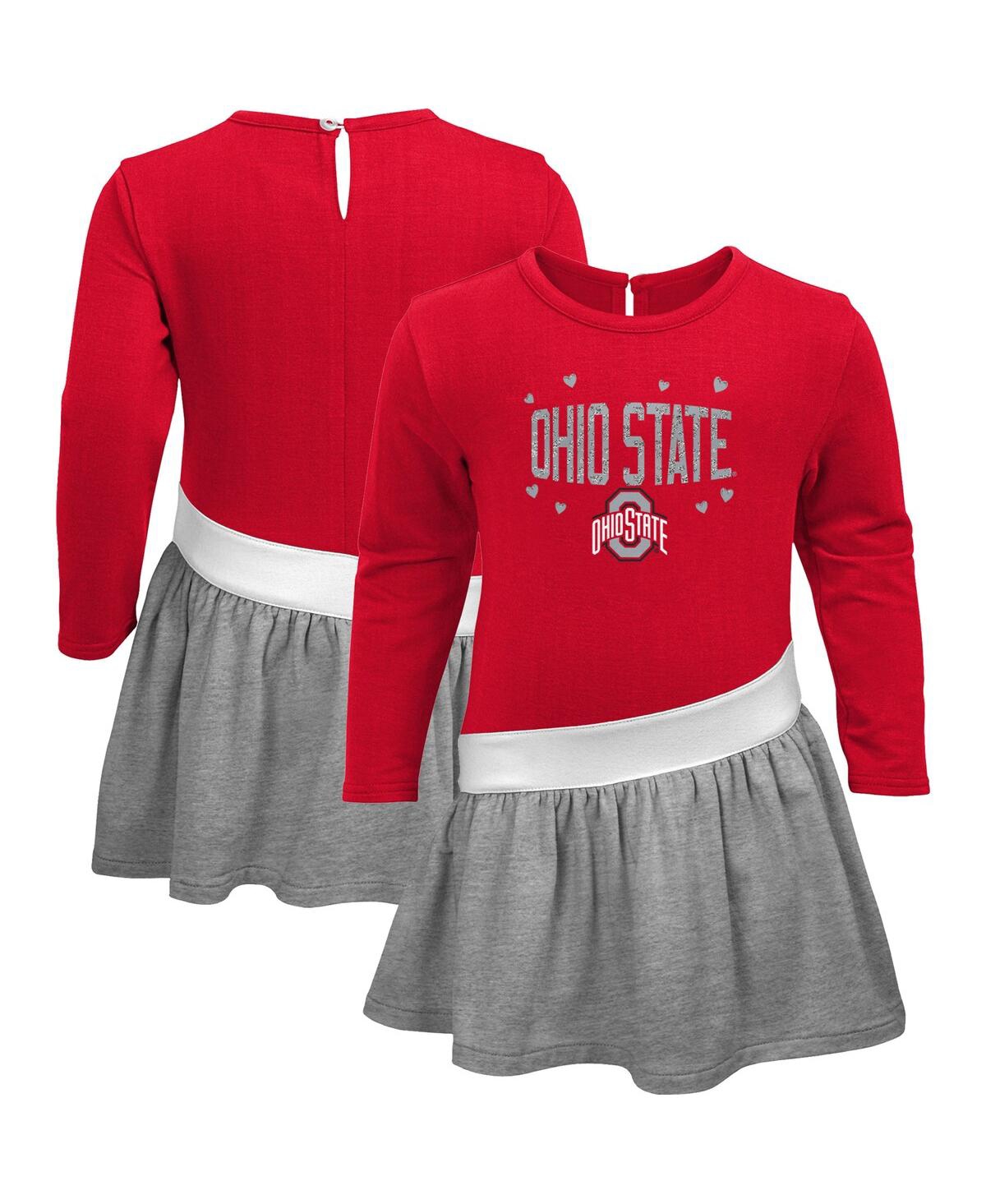 Shop Outerstuff Little Girls Scarlet Ohio State Buckeyes Heart To Heart French Terry Dress