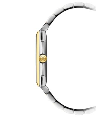 Women's Swiss Toccata Diamond (1/20 ct. t.w.) Two-Tone Stainless Steel Bracelet Watch 37x30mm