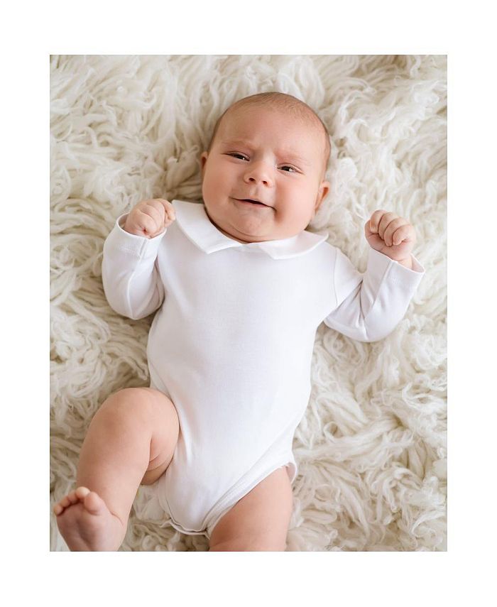 Cuclie Baby Boy Pointed Collar Long Sleeve Pima Cotton Onesie Macy's
