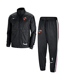 Men's Black, Red Miami Heat 2022/23 City Edition Courtside Lightweight Woven Full-Zip Track Suit Set
