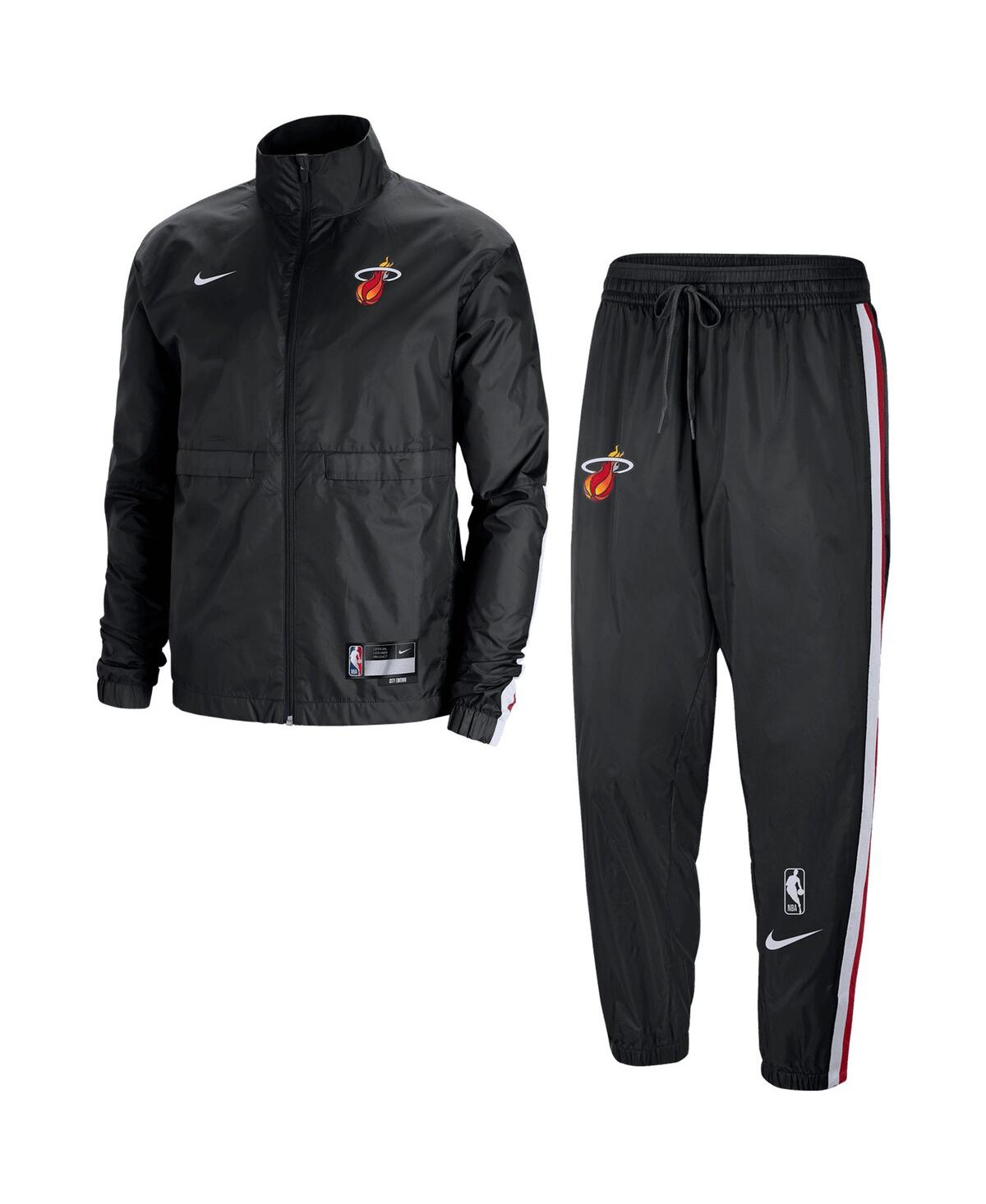 Men's Nike Black, Red Miami Heat 2022/23 City Edition Courtside Lightweight Woven Full-Zip Track Suit Set