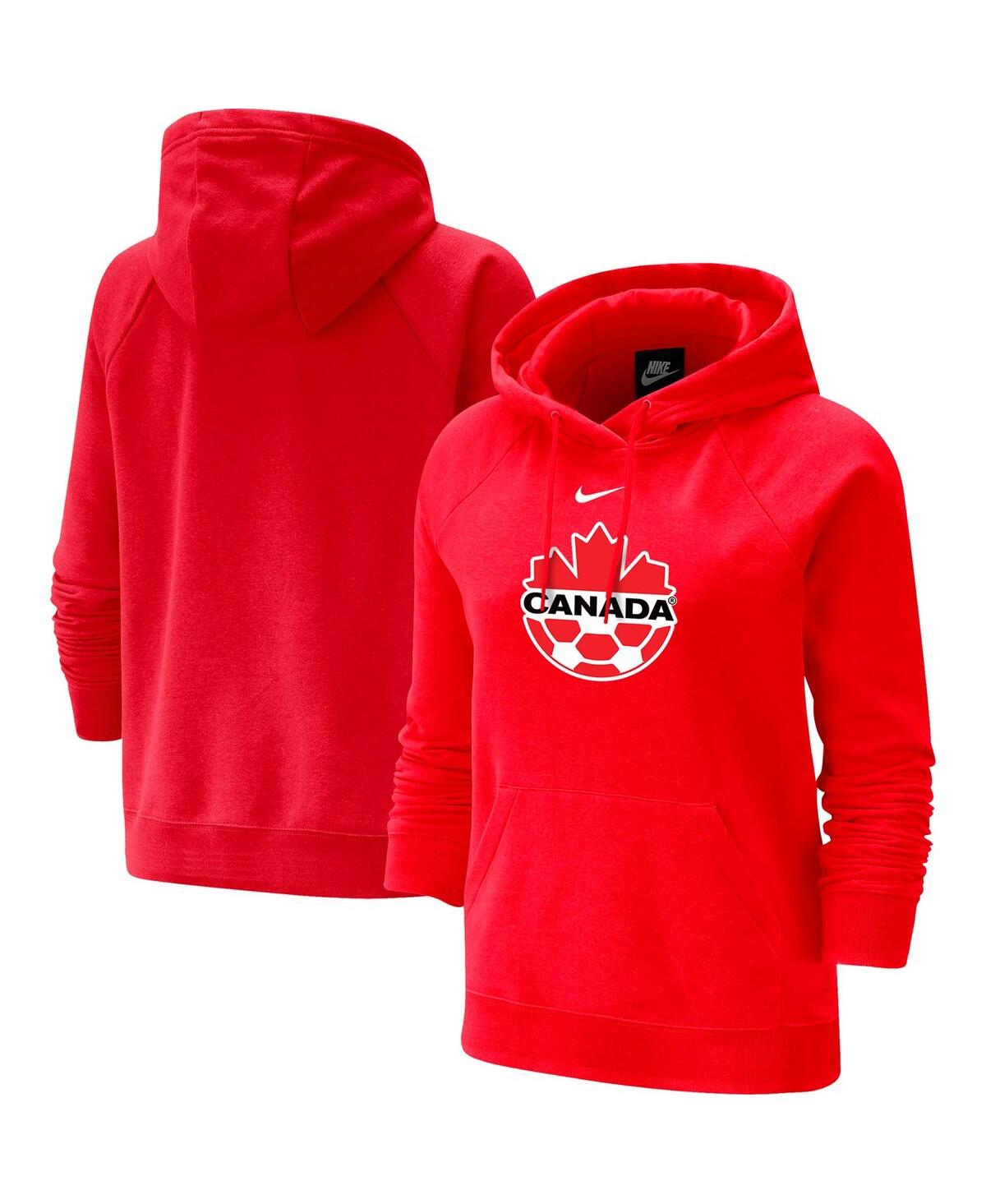 Women's NikeCanada Soccer Varsity Raglan Tri-Blend Pullover Hoodie - Red