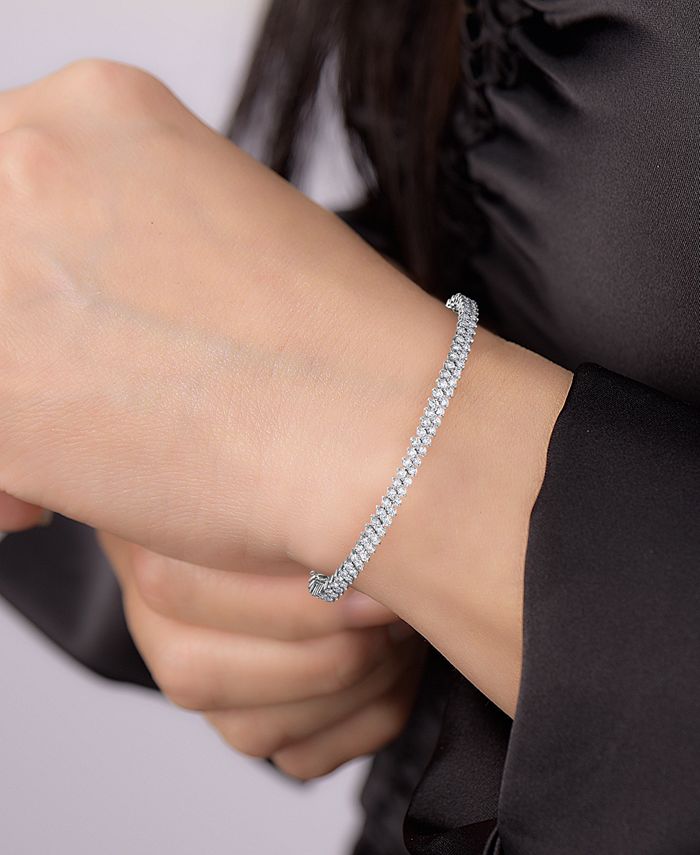 Macy's Diamond Double Row Tennis Bracelet (4 ct. t.w.) in 14k White