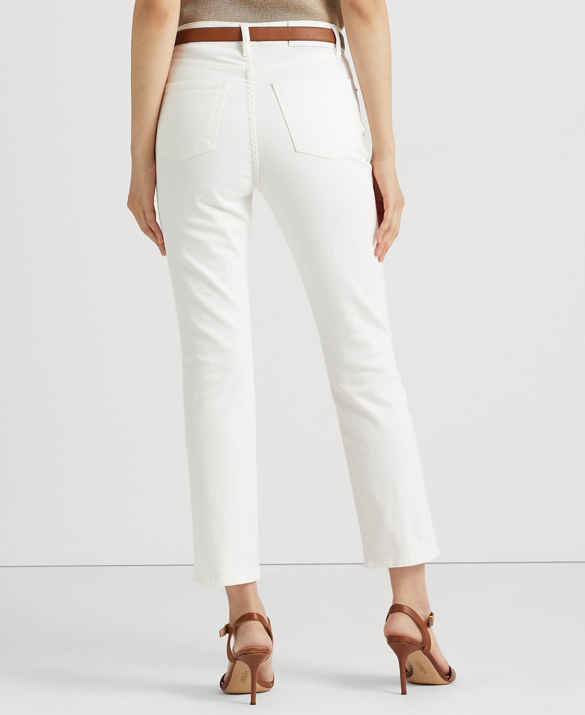 Shop Lauren Ralph Lauren Women's High-rise Straight Ankle Jeans In White Wash