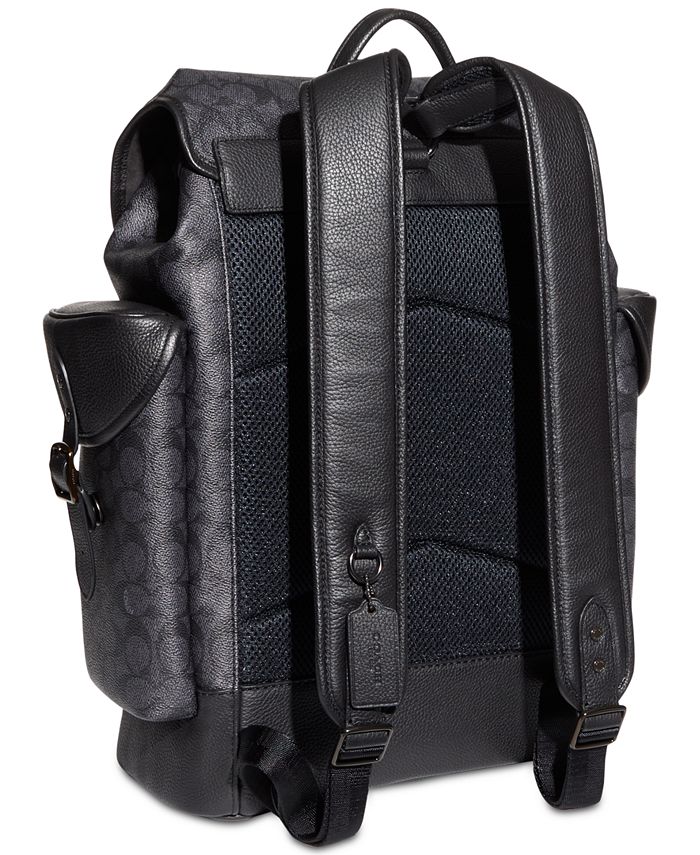 COACH Hitch Signature Print Canvas & Leather Backpack Macy's