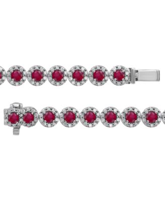 Sapphire (5-1/2 ct. t.w.) & Diamond (3 ct. t.w) Tennis Bracelet in 14k White Gold (Also in Ruby and Emerald)