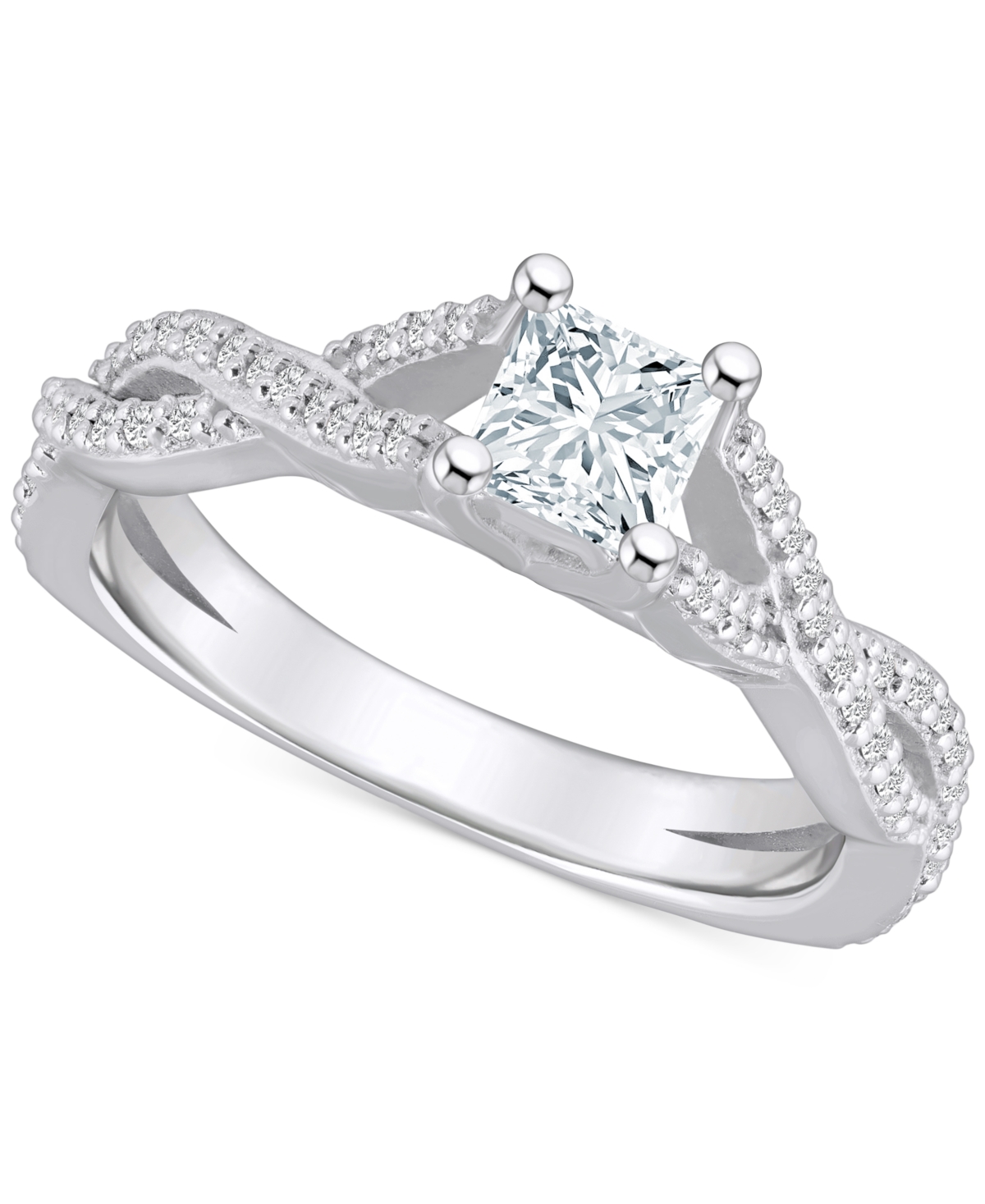 Macy's Diamond Princess Engagement Ring (3/4 Ct. T.w.) In 14k White, Yellow Or Rose Gold In White Gold