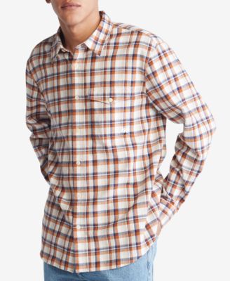 Calvin Klein - Men's Long-Sleeve Plaid Pocket Shirt