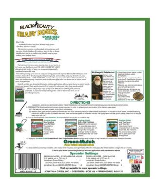 (#11957) Black Beauty Shady Nooks Grass Seed - 3lb bag