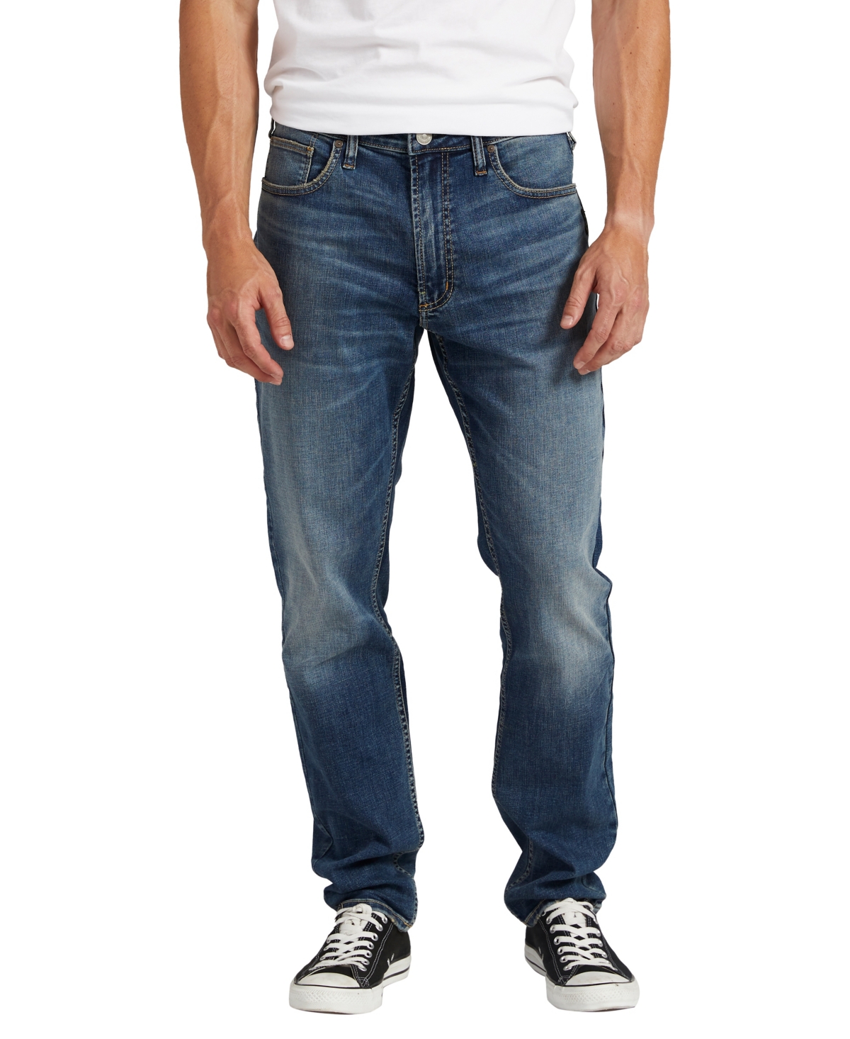 Shop Silver Jeans Co. Men's Risto Athletic Fit Skinny Leg Jeans In Indigo