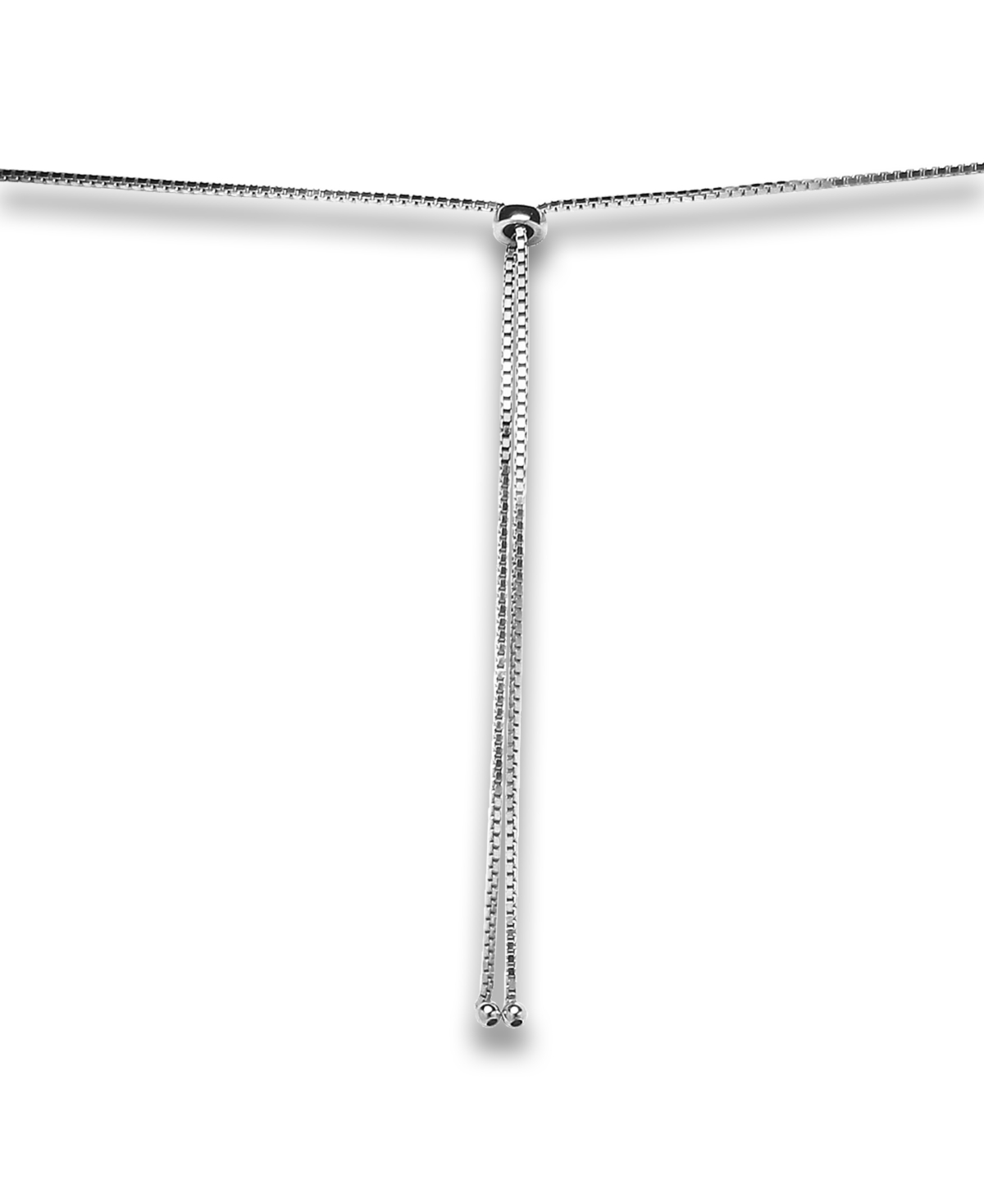 Macy's Cubic Zirconia 4, 5, 6 mm Graduated Drop Adjustable Necklace (5.5 ct. t.w.) in 18Kor- Sterling Silver