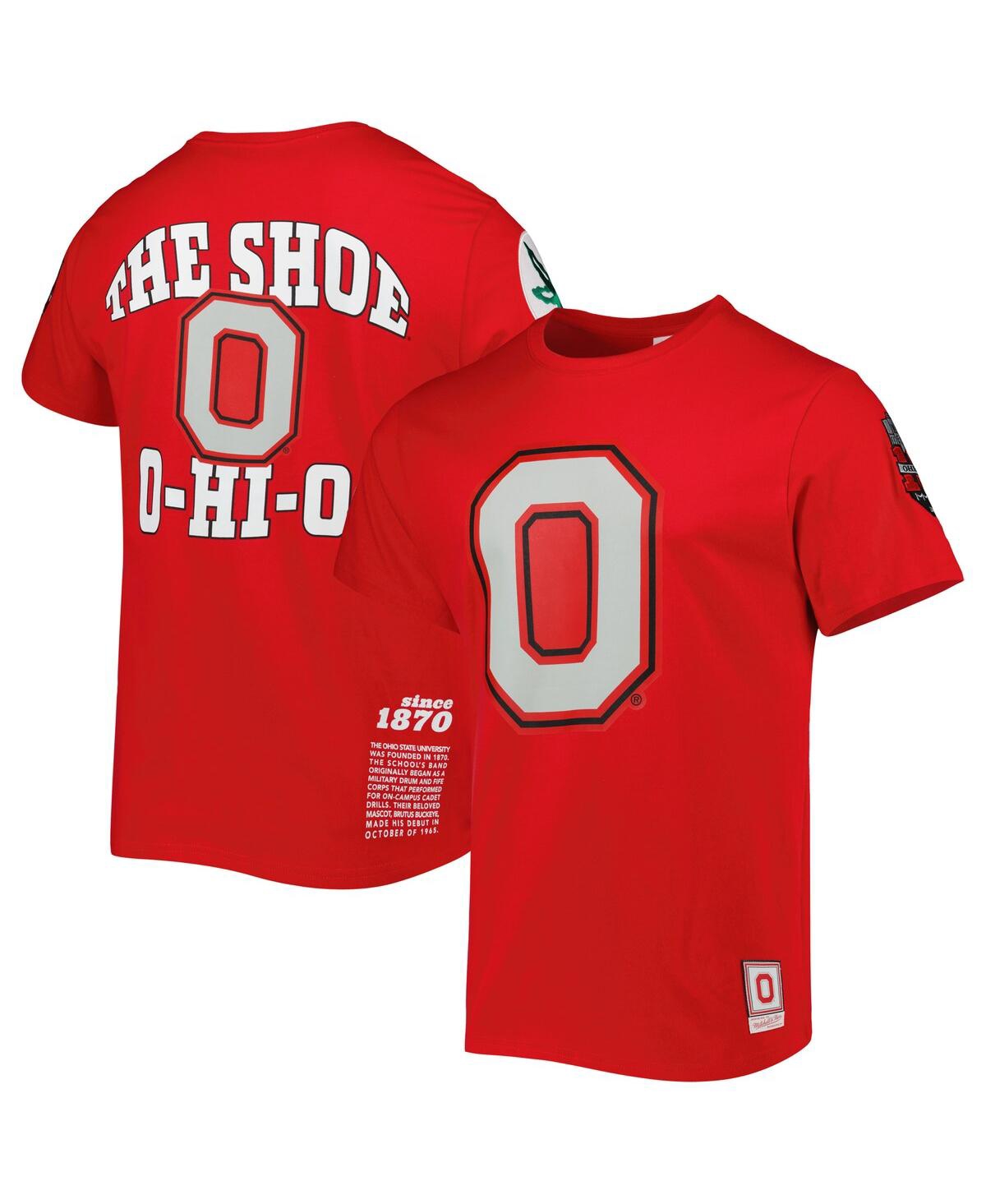 Shop Mitchell & Ness Men's  Scarlet Ohio State Buckeyes Team Origins T-shirt