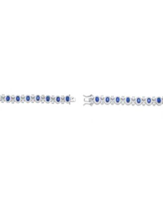 Cubic Zirconia Sterling Silver Colored and Clear Cubic Zirconia 'Bling' Bracelet