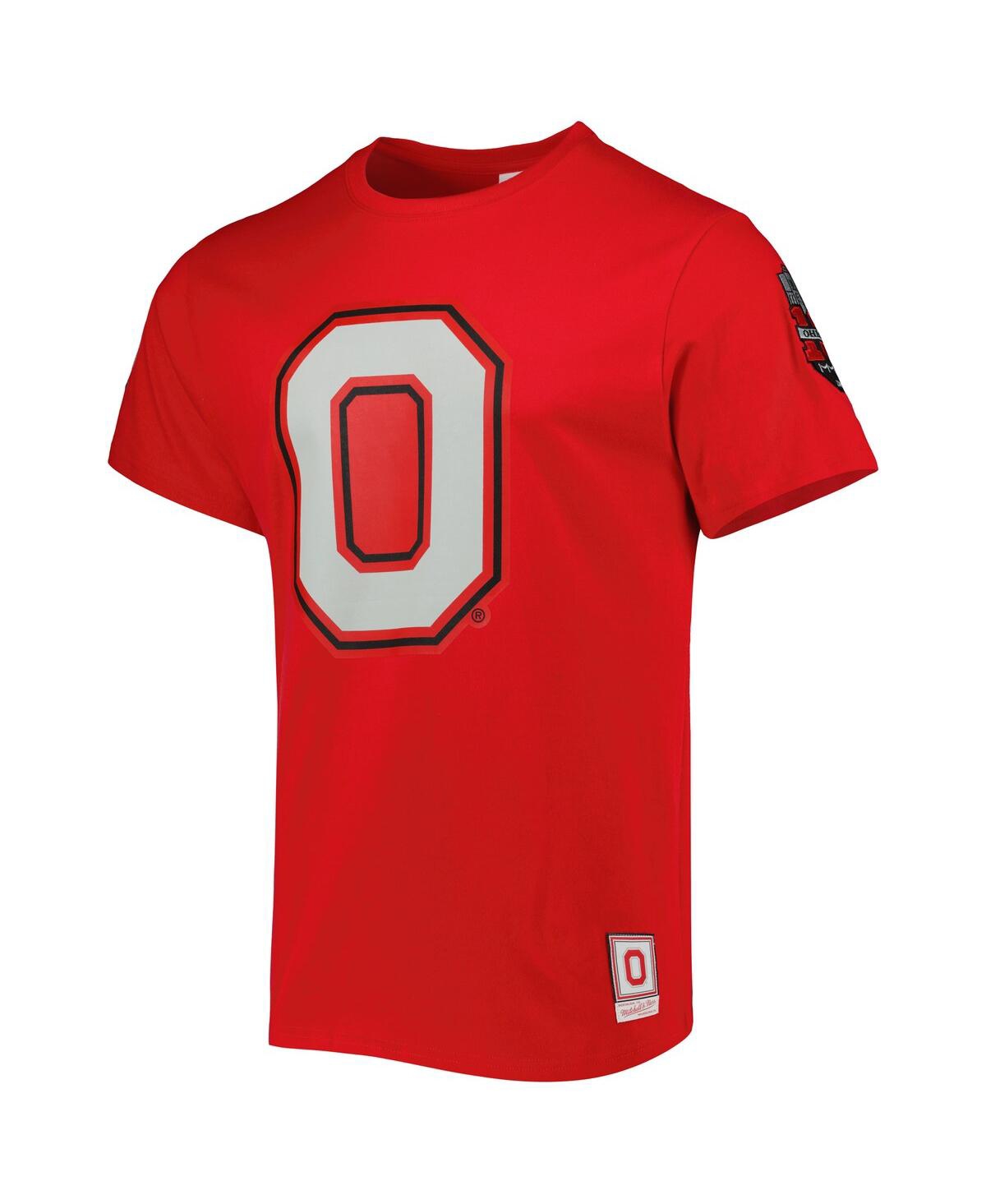 Shop Mitchell & Ness Men's  Scarlet Ohio State Buckeyes Team Origins T-shirt