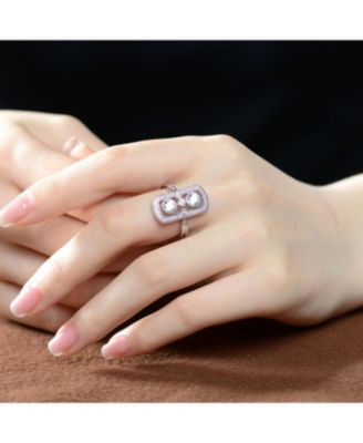 Sterling Silver Clear Round Cubic Zirconia Modern Ring