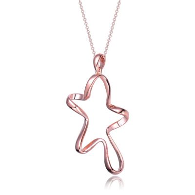Classy Sterling Silver Star Pendant Necklace