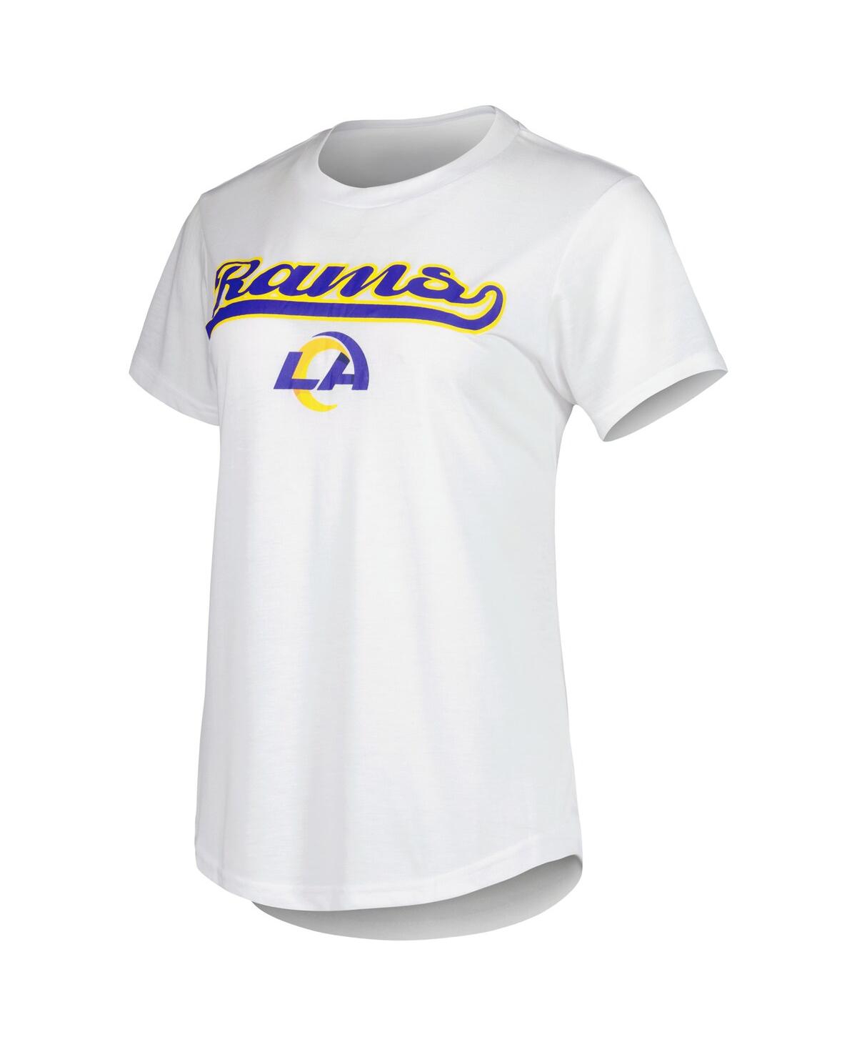 Shop Concepts Sport Women's  White, Charcoal Los Angeles Rams Sonata T-shirt And Leggings Sleep Set In White,charcoal